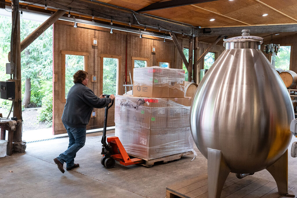 Amy moving wine