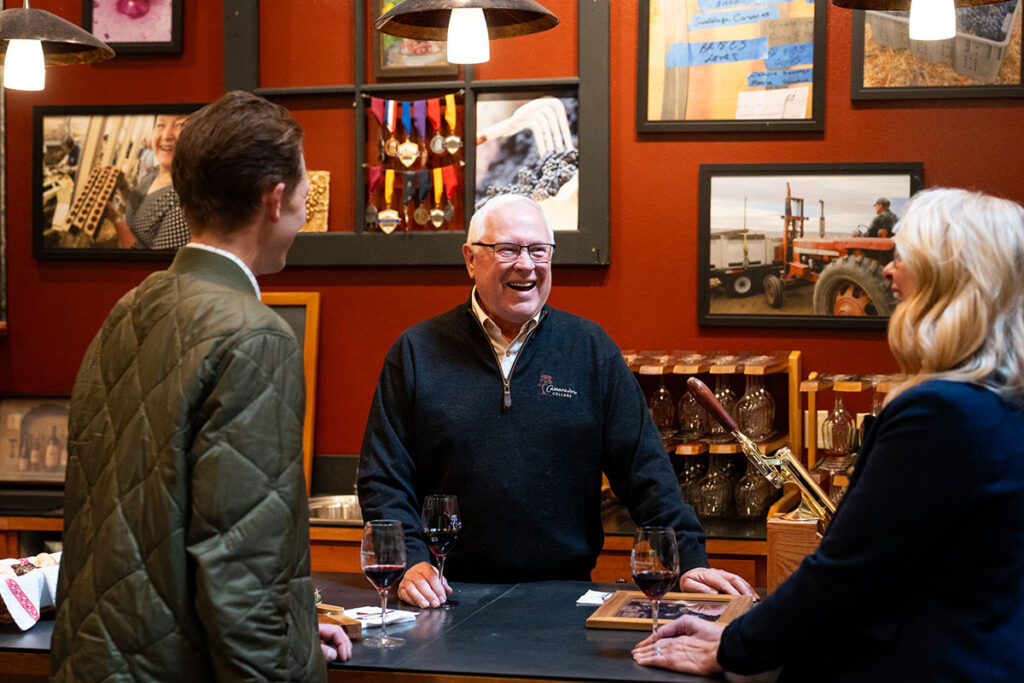 Don Corson with Patrons at Winery